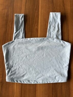 Dynamite Pale Blue Square Neck Crop Top